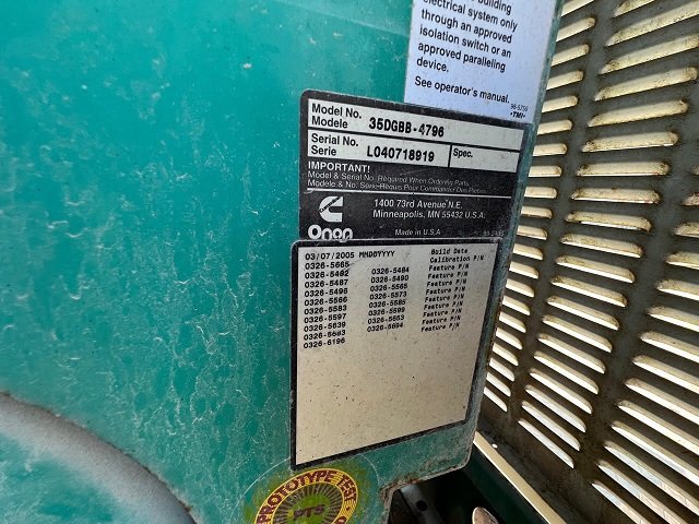 35 KW Cummins #35DGBB-4796, Diesel Mobile Generator, Sound Attenuated, Tier 1 Emissions, 47 HP, 1800 RPM - Image 6