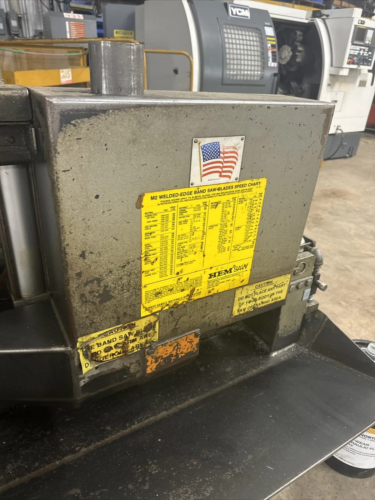12.75" x 12.75" HEM #H90A-B/F, semi automatic band saw, 220/440 V., 154" x 1" x 0.035" blade, variable speed - Image 6