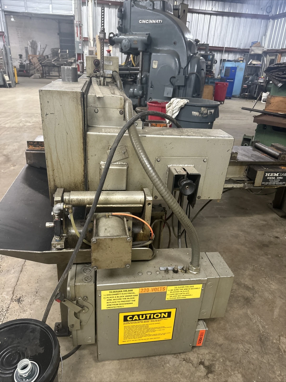 12.75" x 12.75" HEM #H90A-B/F, semi automatic band saw, 220/440 V., 154" x 1" x 0.035" blade, variable speed - Image 8