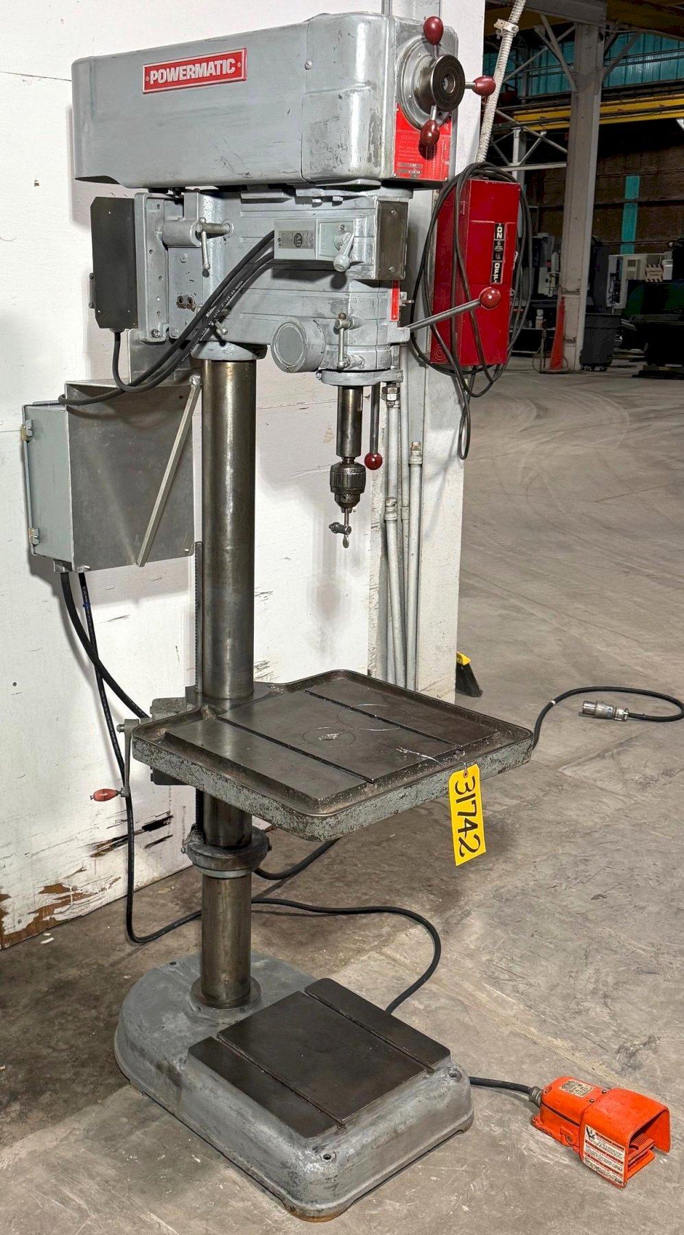 20" Powermatic #1200, heavy duty single spindle drill, 6" stroke, variable speed, #3MT, 22" x19" tbl., 1.5 HP - Image 2