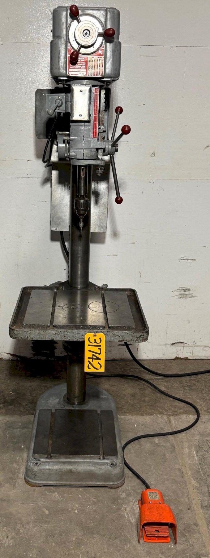 20" Powermatic #1200, heavy duty single spindle drill, 6" stroke, variable speed, #3MT, 22" x19" tbl., 1.5 HP - Image 4
