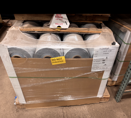 8 Pallets of new shrink film, Sealed Air #Stealthwrap, 2500' rolls, 12 rolls per pallet - Image 1