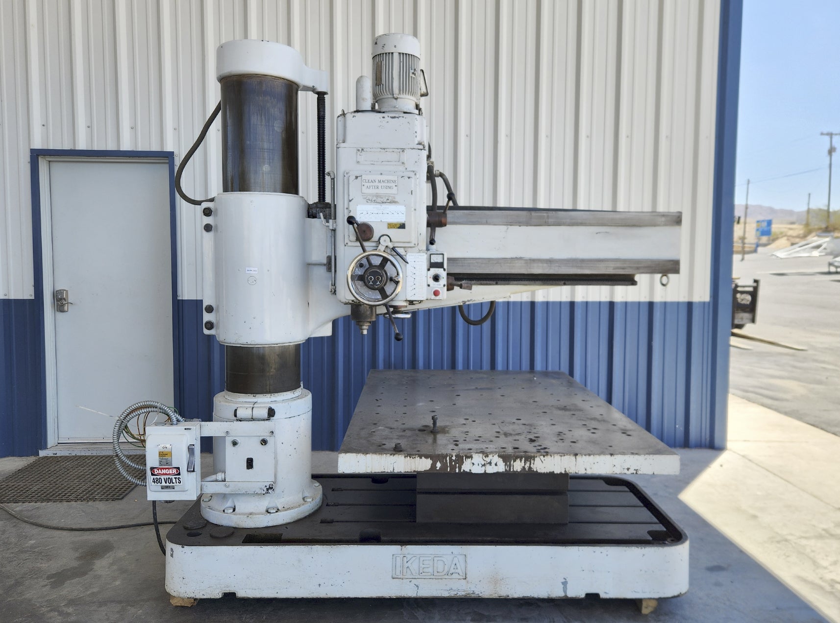 Ikeda #RM-1757, radial drill press, #4MT, 72" x48"tbl., 36" stroke, 48" throat, 7.5 HP - Image 1