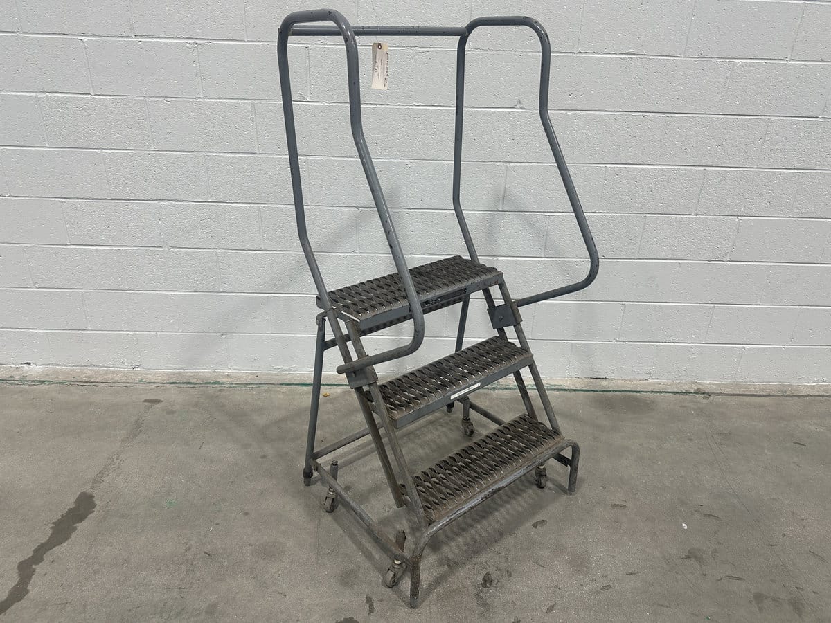 3 Step Cotterman, rolling steel staircase ladder, 350 lb. capacity, (2 available) - Image 1