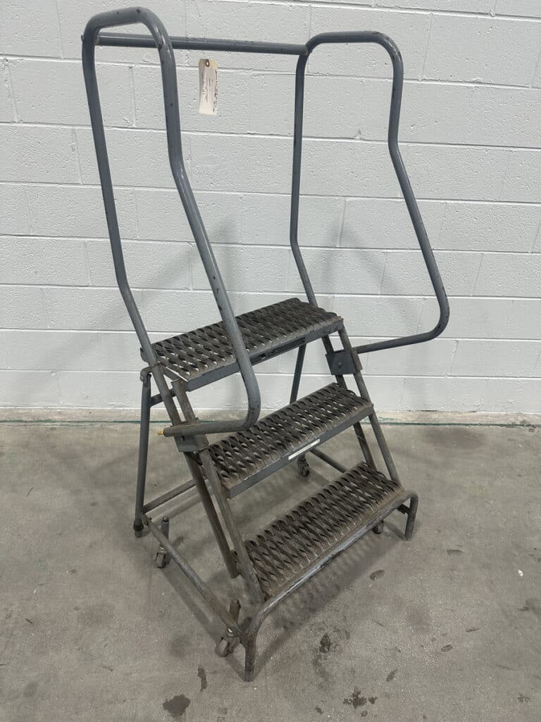 3 Step Cotterman, rolling steel staircase ladder, 350 lb. capacity, (2 available) - Image 2