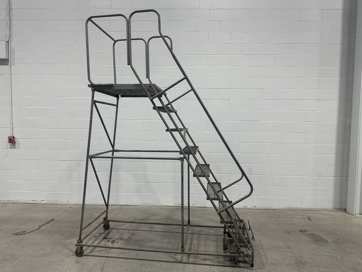 8 Step Cotterman, rolling steel staircase ladder, 300 lb. capacity - Image 1