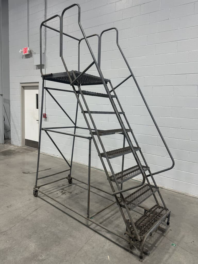 8 Step Cotterman, rolling steel staircase ladder, 300 lb. capacity - Image 2