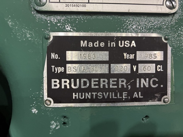 30 Ton, Bruderer #BSTA30II, 1.5" stroke, 9.17"Shut Height, 2" adjustment, 20.86"LR x 20.86"FB bed area - Image 2