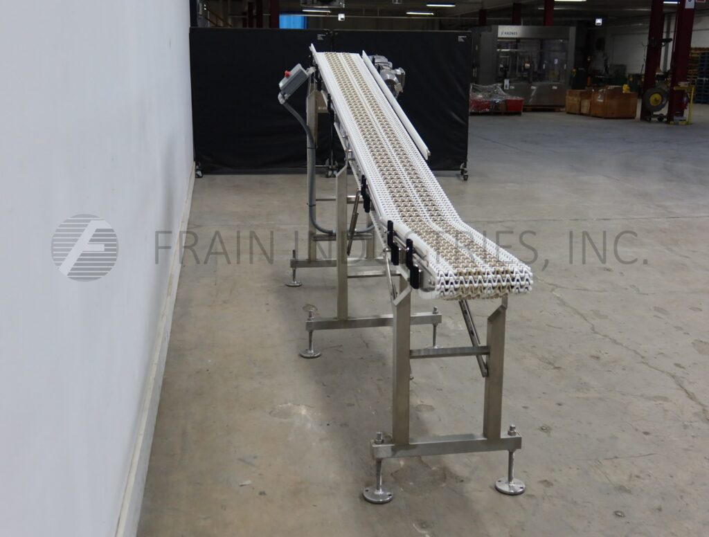 12" wide x 11.9' long, Span Tech, Stainless steel, flexlink inclined conveyor, adjustable guide rail, 3/4 HP - Image 2