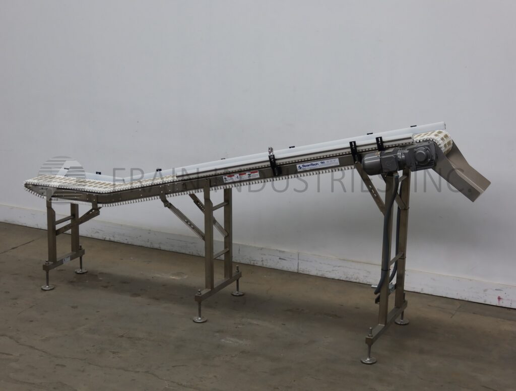 12" wide x 11.9' long, Span Tech, Stainless steel, flexlink inclined conveyor, adjustable guide rail, 3/4 HP - Image 5