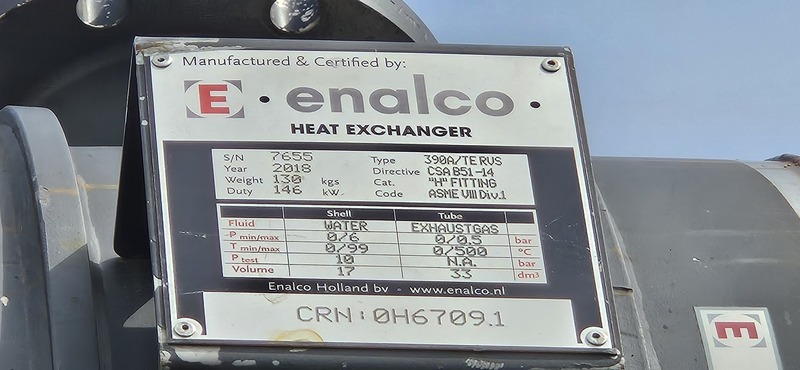 Enalco #390A/TE RVS, exhaust gas heat exchanger, 2018 - Image 2
