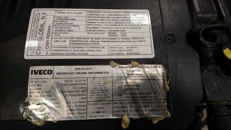 419 HP Iveco #10.3, diesel engine, 2100 RPM, 313 KW, rebuilt 2014, warranty, 2006 - Image 4