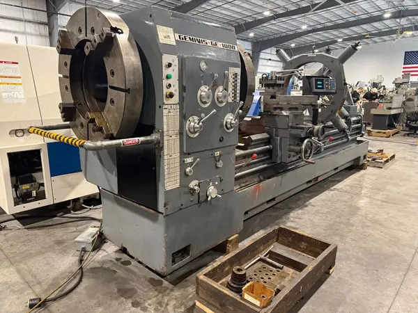 39"/48" x 120" Geminis Republic-Lagun #GE-1000, hollow spindle engine lathe, 35" 4-jaw chucks, 20.25"bore - Image 3