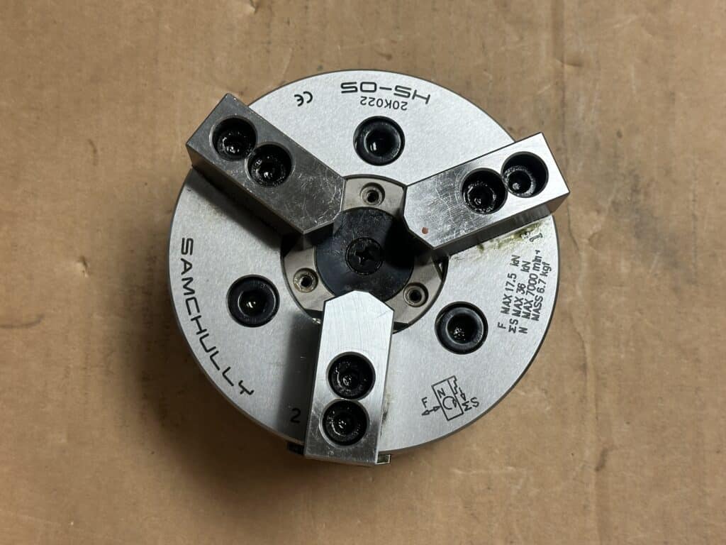 5" Samchully #HS-05, high speed 3-jaw hydraulic power chuck - Image 2