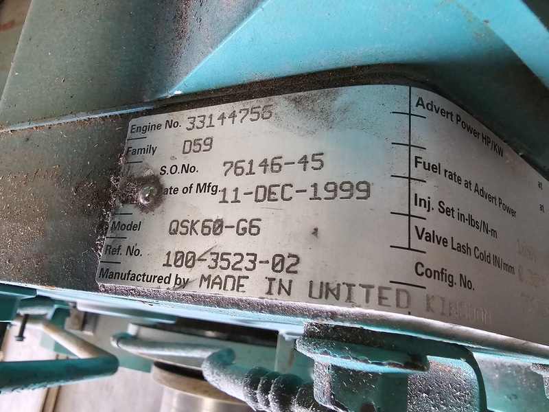 2000 KW Cummins #2000DQKC-628, diesel generator, 2500 KVA, 13800 Volts, 581 hours - Image 2
