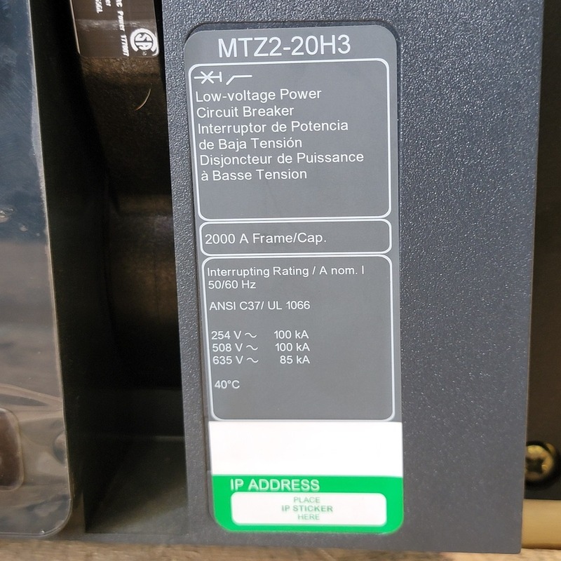 2000 Amps, Square D Masterpact, MTZ2-20H3, circuit breaker, 3-pole, bolt-on, 440 Volts - Image 2