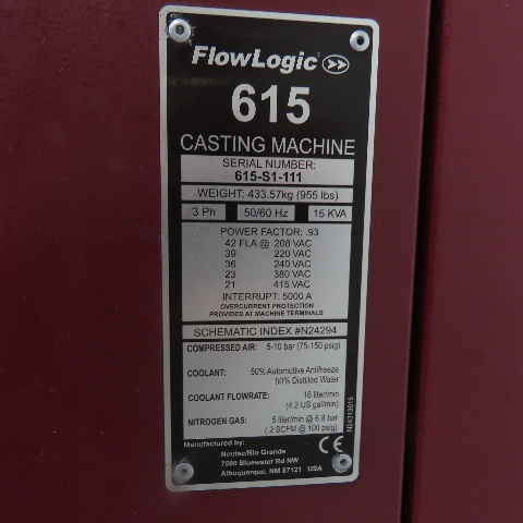 Rio Grande Neutec #FlowLogic-615, casting machine w/RC-10CE recirculating cooler - Image 2