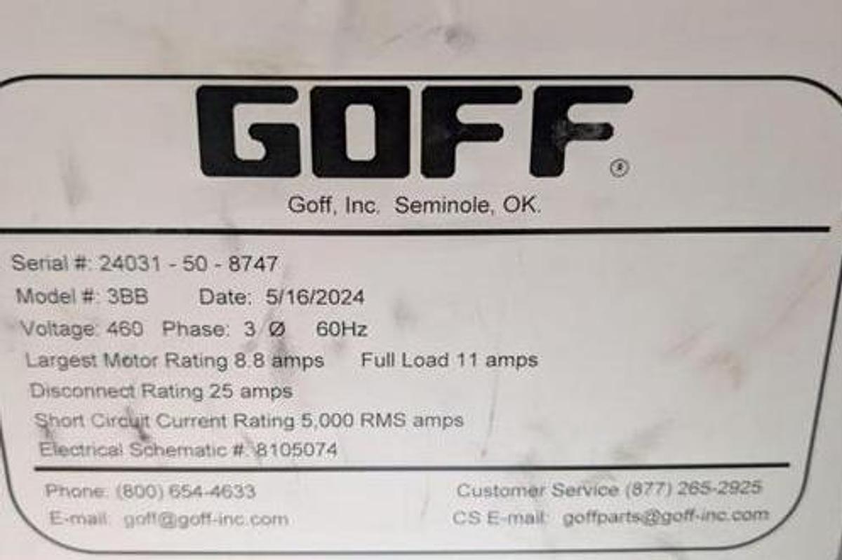 3 cu.ft. Goff #3BB, rubber belt tumblast, 7.5 HP wheel, shot trap, dust collection system, upgraded pneumatic - Image 6