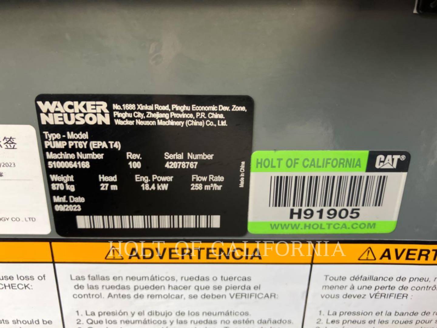 Wacker Corporation PUMP TRSH6, S/N: 42078767, 2023 - Image 6