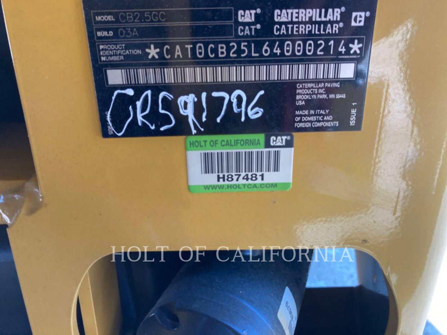 Caterpillar CB2.5 GC, Compactor, 486 hours, S/N: 64000214, 2022 - Image 6
