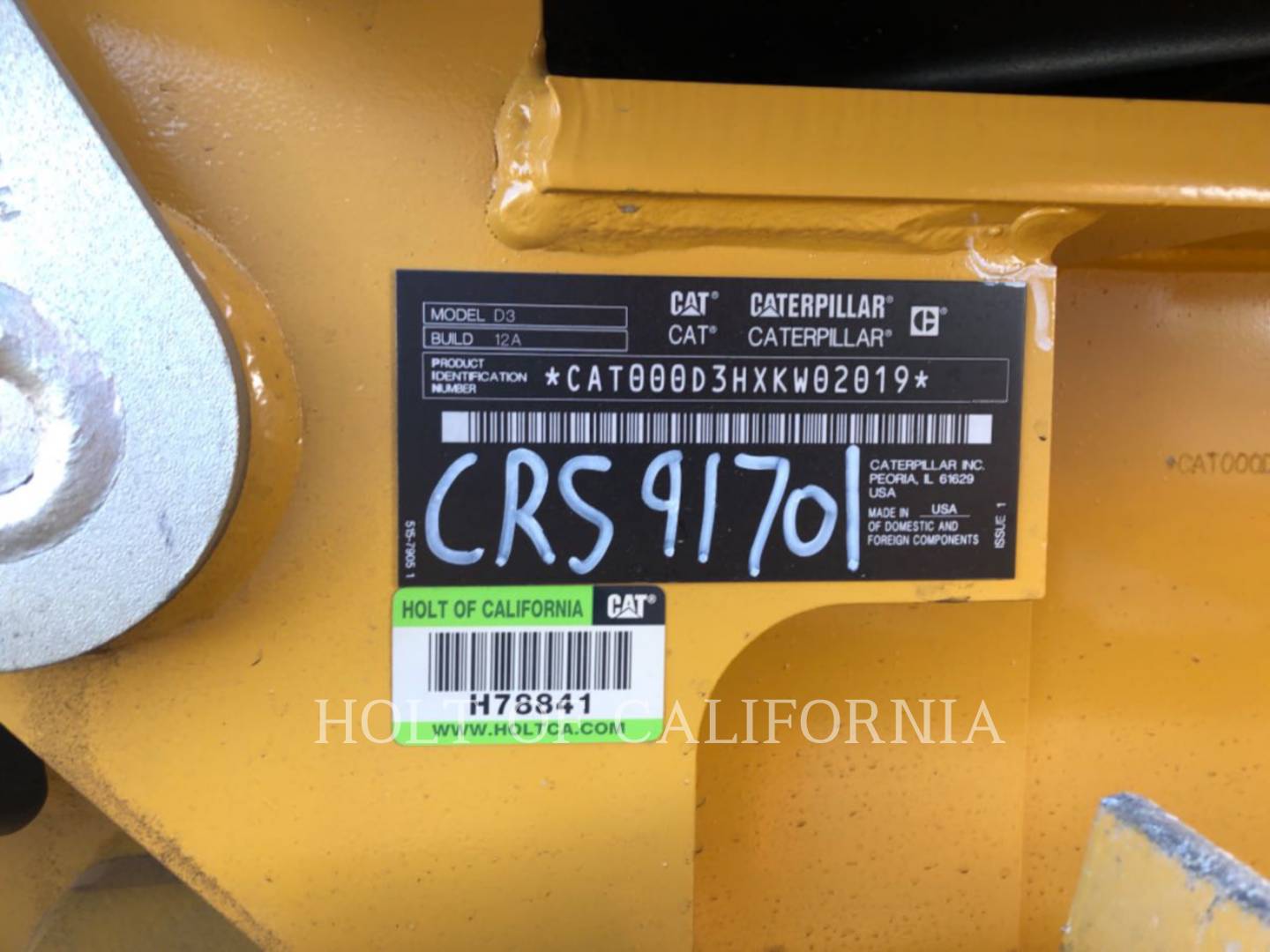 Caterpillar D3, Crawler Dozer, 1858 hours, S/N: XKW02019, 2022 - Image 6
