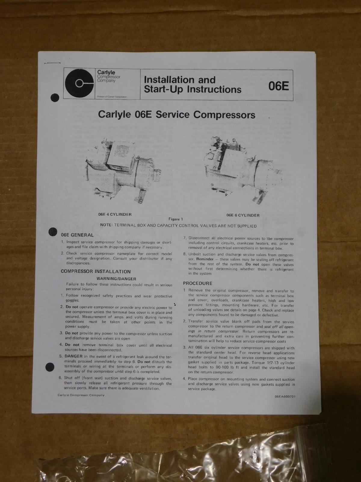 genuine carlyle refrig. duty compre, 06EZ7506GARP, 460 V., 3 Ph, 60 Hz, rebuilt - Image 10