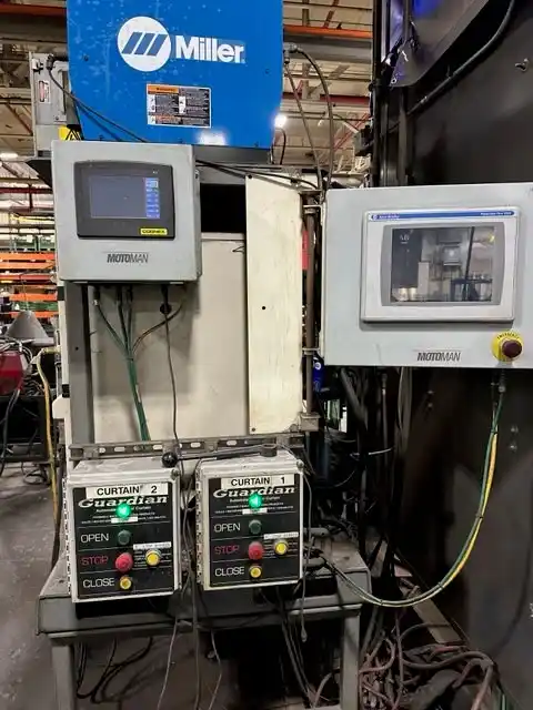 Miller & Motoman, robotic welding cell, Allen Bradley PLC, single pendant, 124" bed width - Image 1