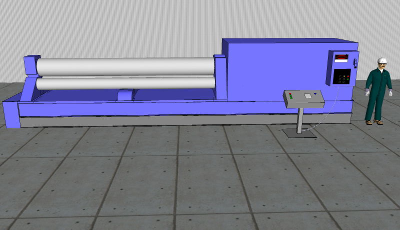 16' x 1" Hilles & Jones, 3 roll, 21" top roll, 60 HP variable speed, hydraulic drop, PLC, no pit - Image 4
