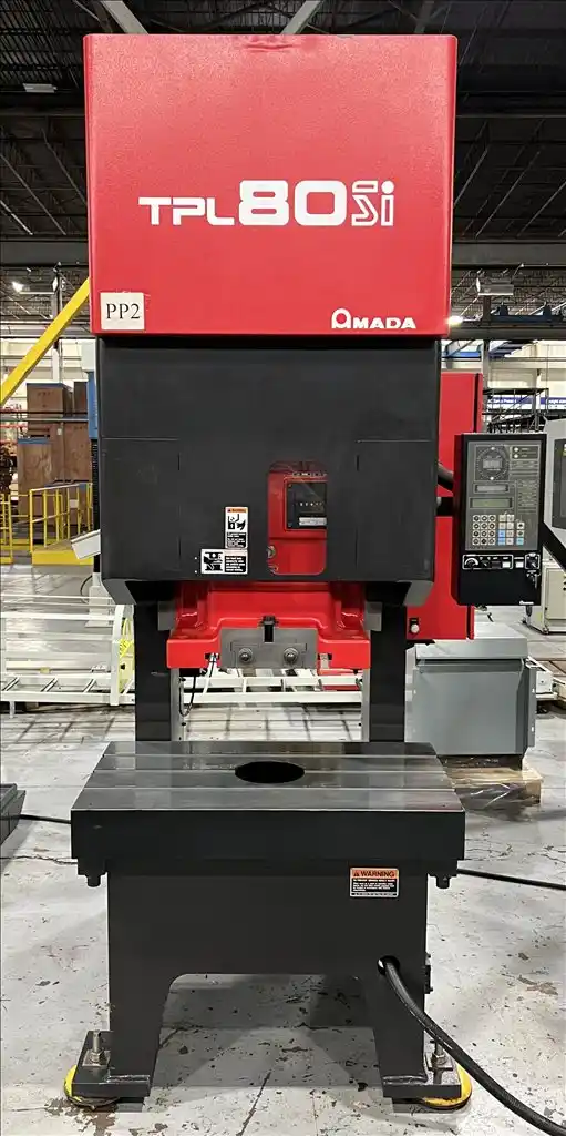 80 Ton, Amada #TPL80SI, single point, Link drive, gap frame press, 5.1" stroke, 17.9"Shut Height, 2000 - Image 2