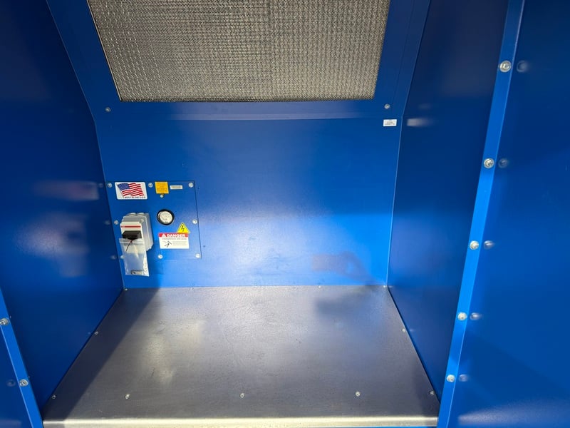 RoboVent VentBoss #S220, manual welding tables with backdraft fume extraction & booth walls - Image 2
