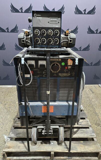 450 Amps, Miller #Deltaweld-450, arc welder with wire feeder & cart - Image 2