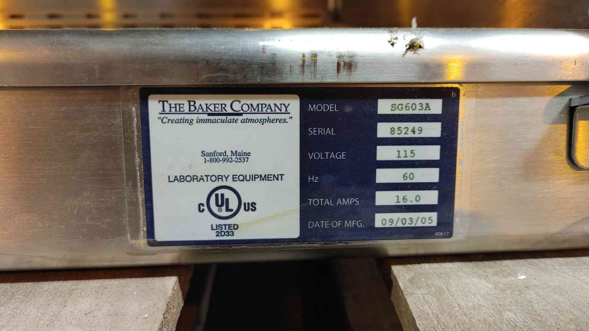 The Baker Company #SG603A, SterilGard 3 Advance BSC BioSafety Hood, 16 Amps, 115 V, 2005 - Image 9