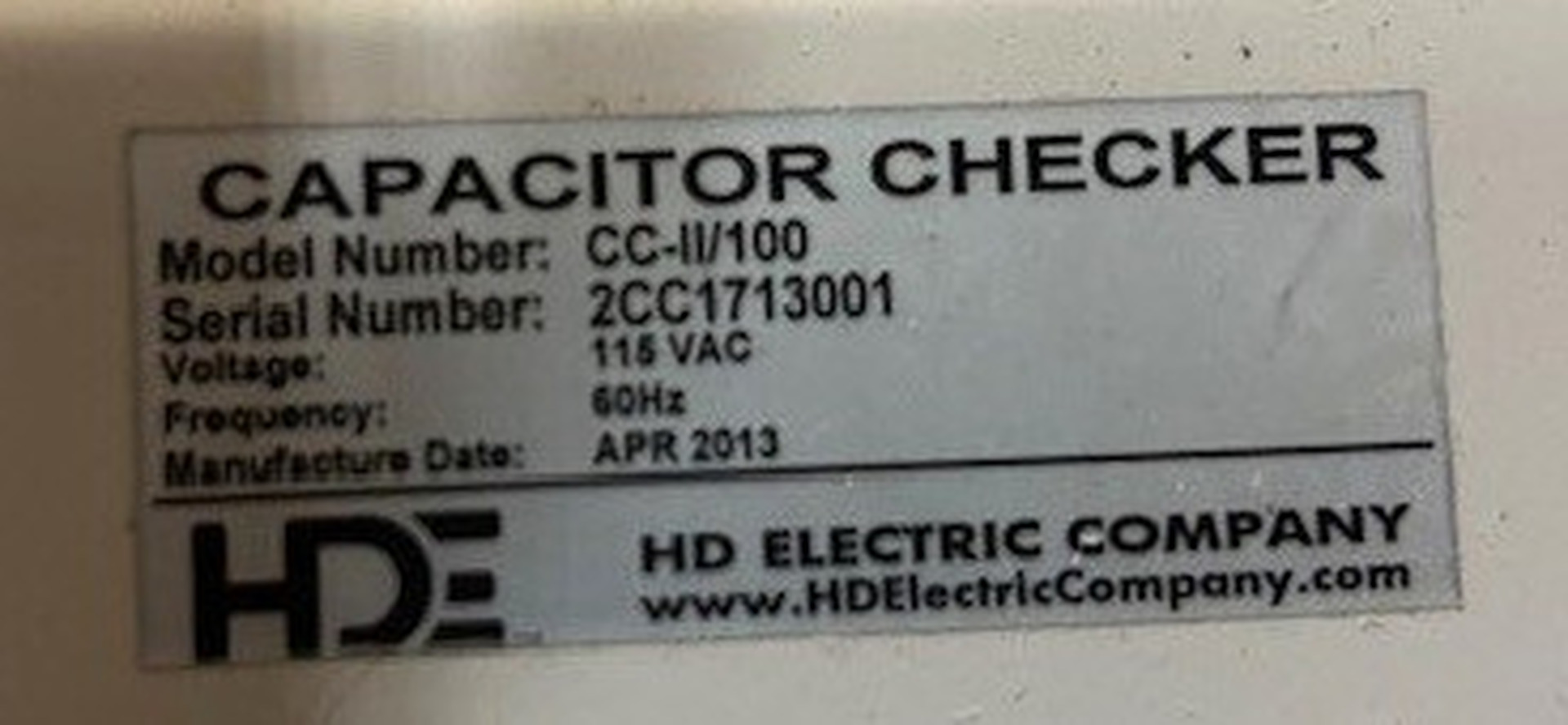 HD Electric CC-II/100, cap check ii sub station type capacitor, 115 Volts, 13 amps, 2013 - Image 2