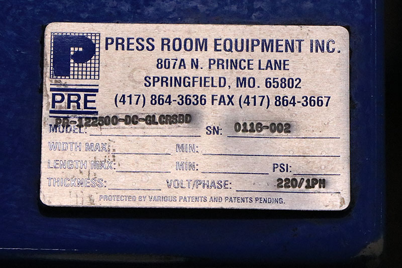 2500 lb. Press Room Eqpt #PR-122500-DC-GLGRSBD, uncoiler, 12" width, 48" outside dimensions, 15.5"-20"ID, 30 - Image 6