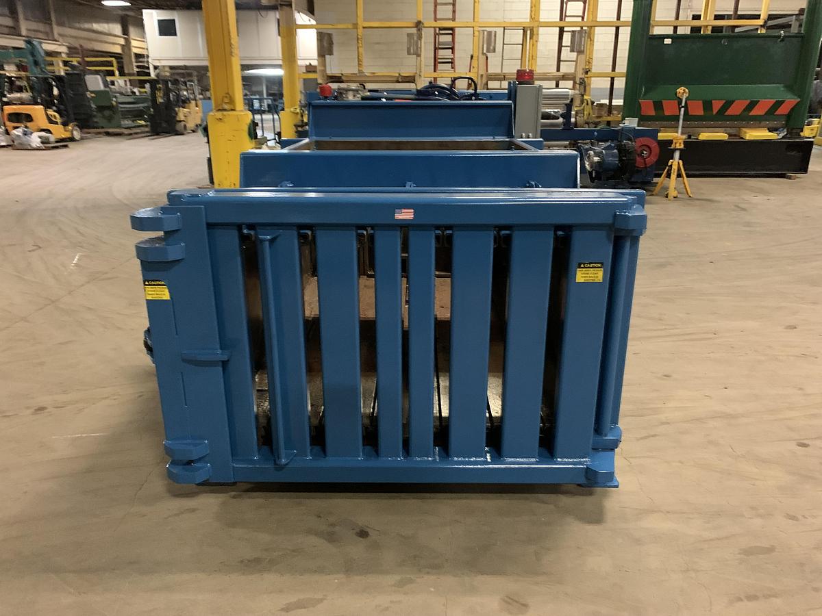60" x 48" x 30" Excel #EX-60, automatic manual tie baler with conveyor, 54" x 35" feed opening - Image 2