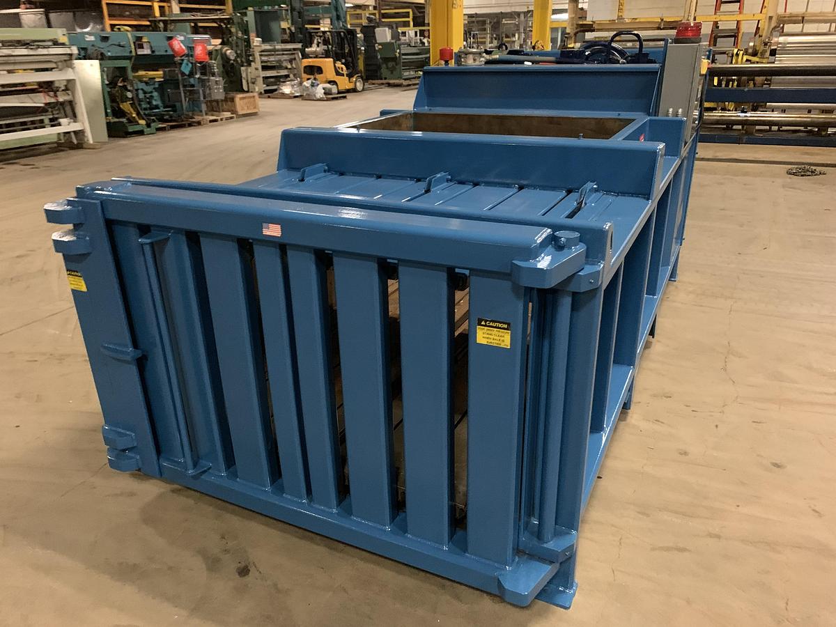 60" x 48" x 30" Excel #EX-60, automatic manual tie baler with conveyor, 54" x 35" feed opening - Image 3