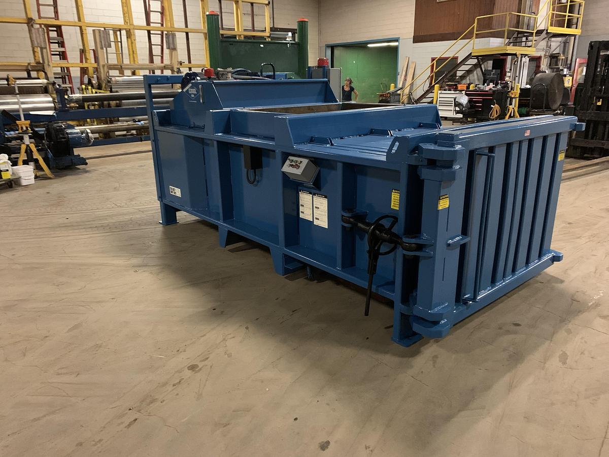 60" x 48" x 30" Excel #EX-60, automatic manual tie baler with conveyor, 54" x 35" feed opening - Image 4