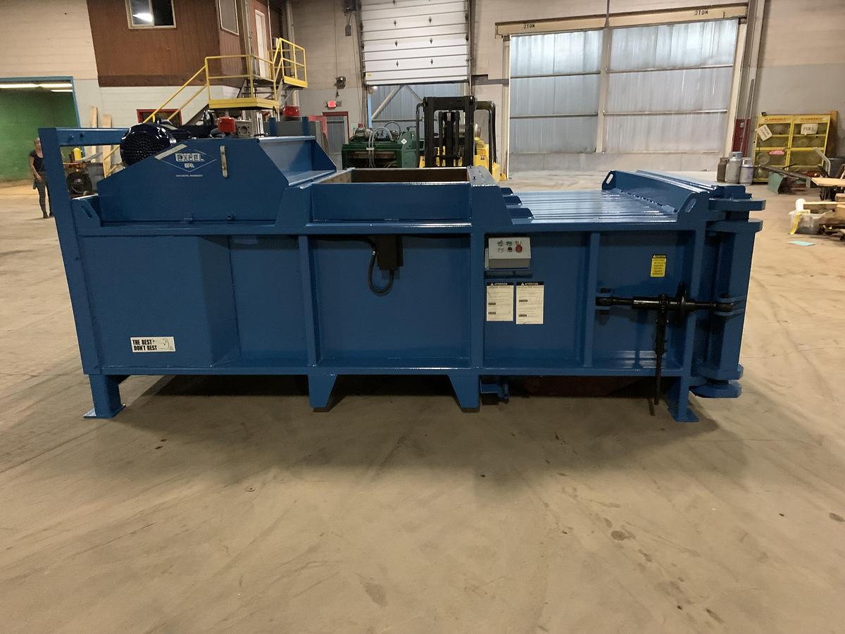 60" x 48" x 30" Excel #EX-60, automatic manual tie baler with conveyor, 54" x 35" feed opening - Image 7