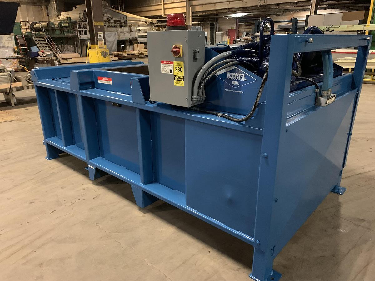 60" x 48" x 30" Excel #EX-60, automatic manual tie baler with conveyor, 54" x 35" feed opening - Image 8