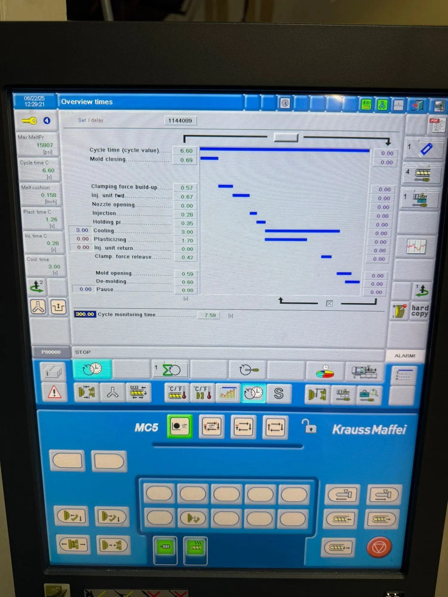 198 Ton, 12.59 oz., Krauss Maffei #KM180-750AX, horizontal plastic injection molder, 22.05" x 20.08" tie bar - Image 7