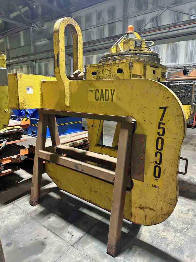 75000 lb. Cady, 57" long arm, 30" throat, 20" ID, parking stand - Image 1
