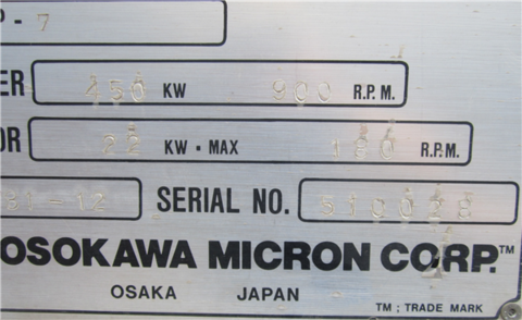 Hosokawa Micron #FP-7, Fine Pulverizer Airswept Hammermill, whizzer, unused (2 available) - Image 5