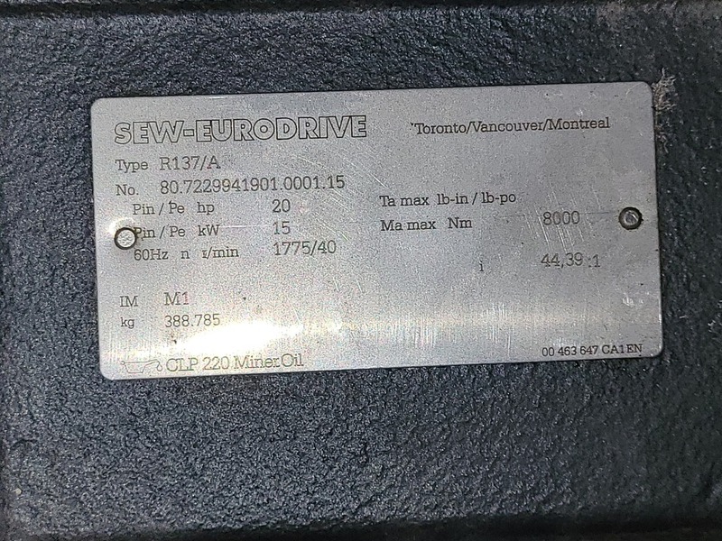 20 HP @ 1775 RPM, Sew-Eurodrive #R137/A, gear reducer, 44.39:1 ratio, new surplus - Image 5