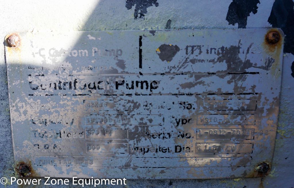 50000 GPM @ 375' TDH, ITT Industries #114-767-521, counter clock wise horizontal single stage centrifugal pump - Image 5