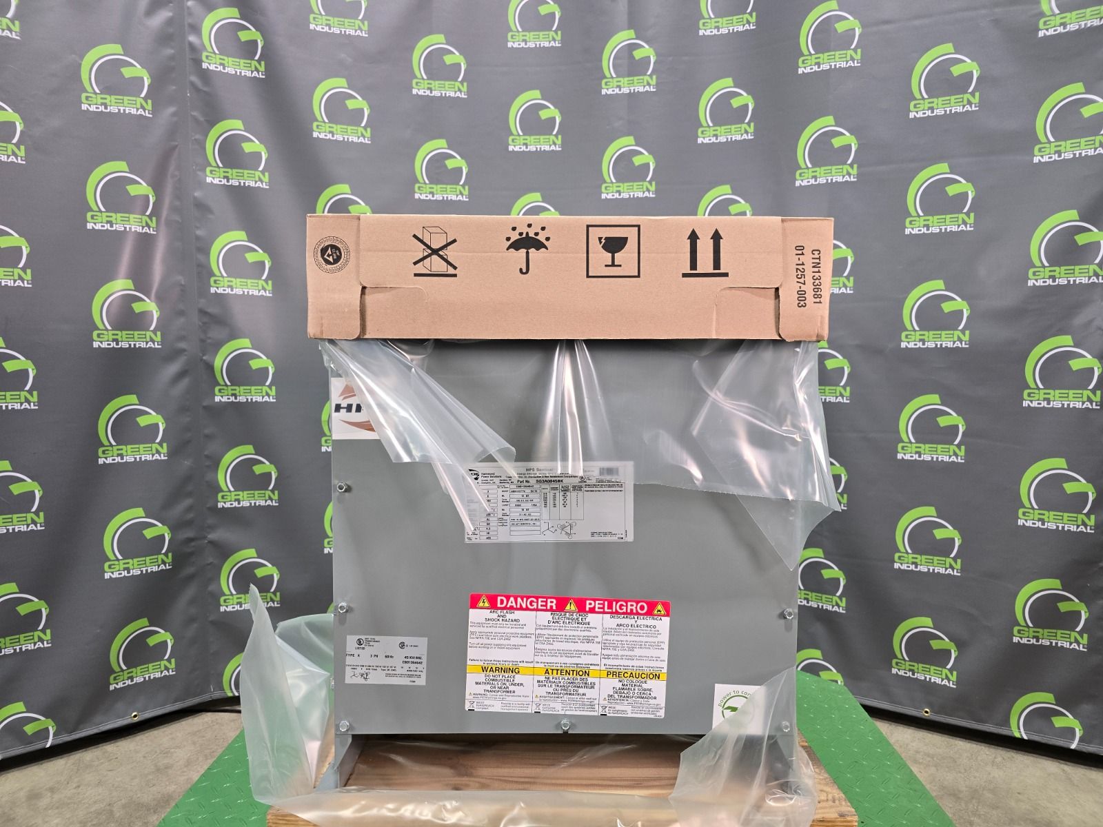 45 KVA 208 Delta Primary, 480Y/277 Secondary, Hammond SG3A0045BK, Nema 3R, step-up, Dry Type, new - Image 4