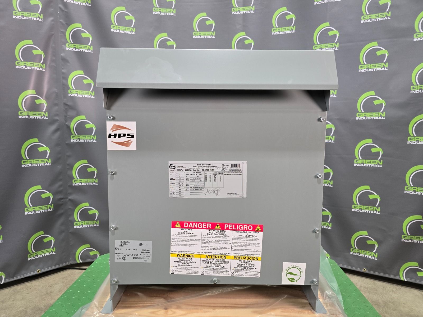 45 KVA 208 Delta Primary, 480Y/277 Secondary, Hammond SG3A0045BK, Nema 3R, step-up, Dry Type, new - Image 5