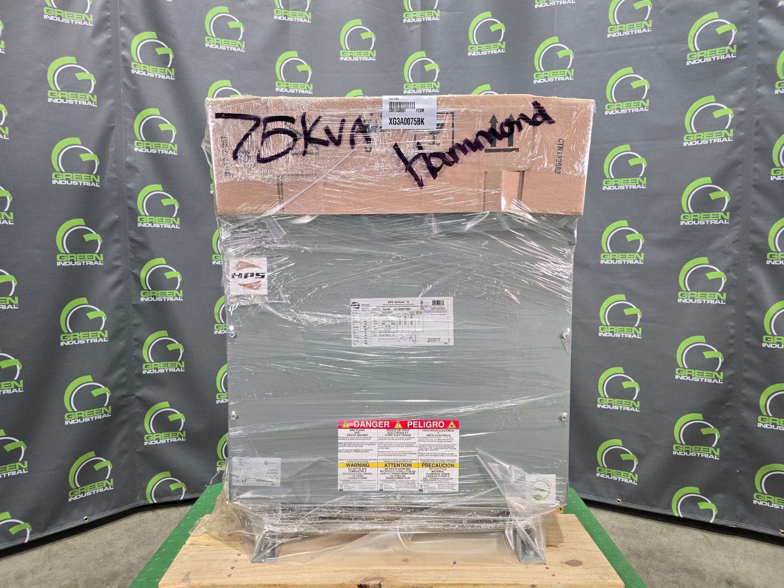 75 KVA 208 Delta Primary, 480Y/277 Secondary, Hammond SG3A0075BK, Nema 3R, step up, Dry Type, new - Image 1