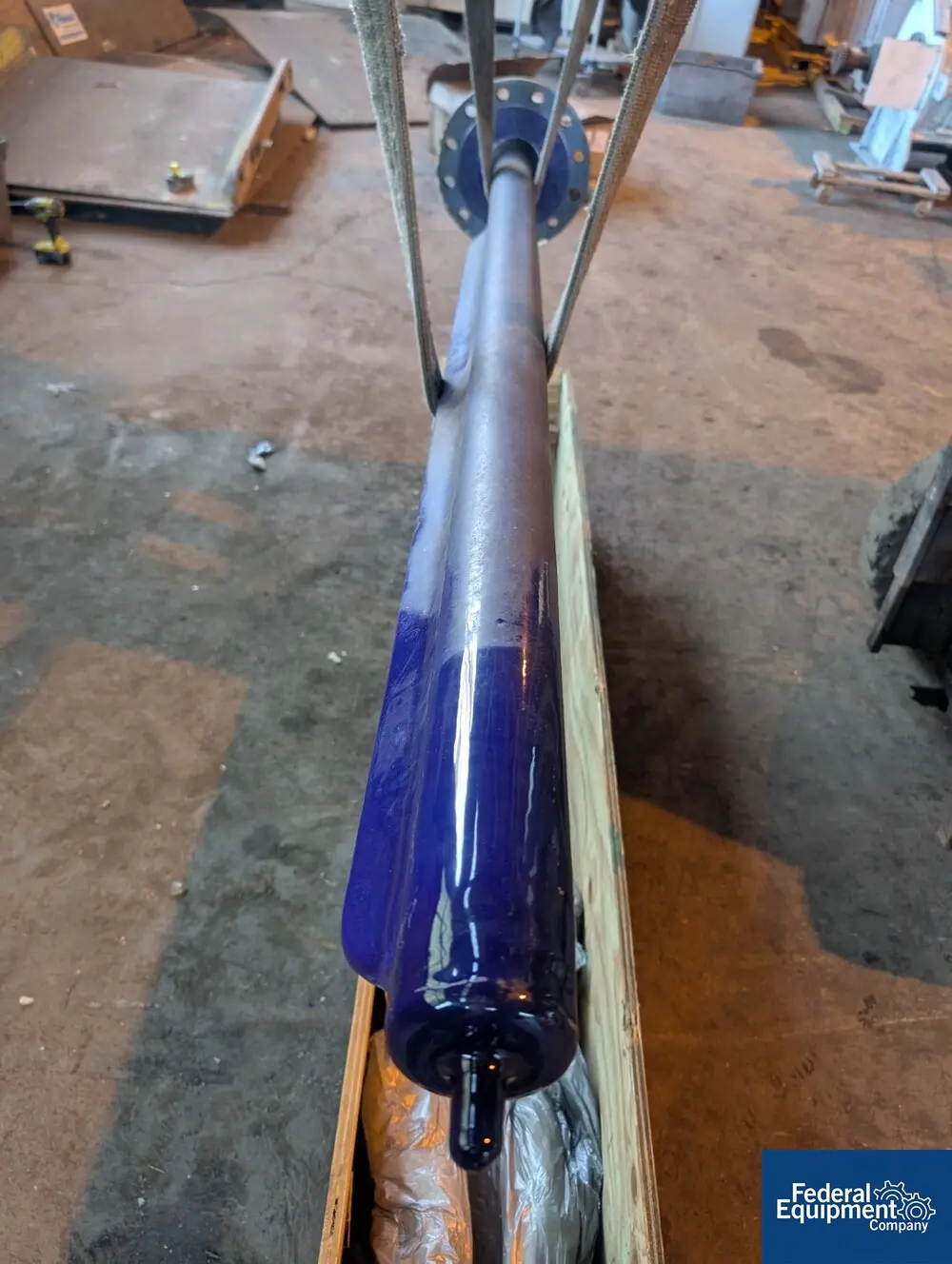 1000 gallon Pfaudler, Glass Lined Fin Baffle, 76" wet, 83" overall, 5" span, c flange, unused - Image 4