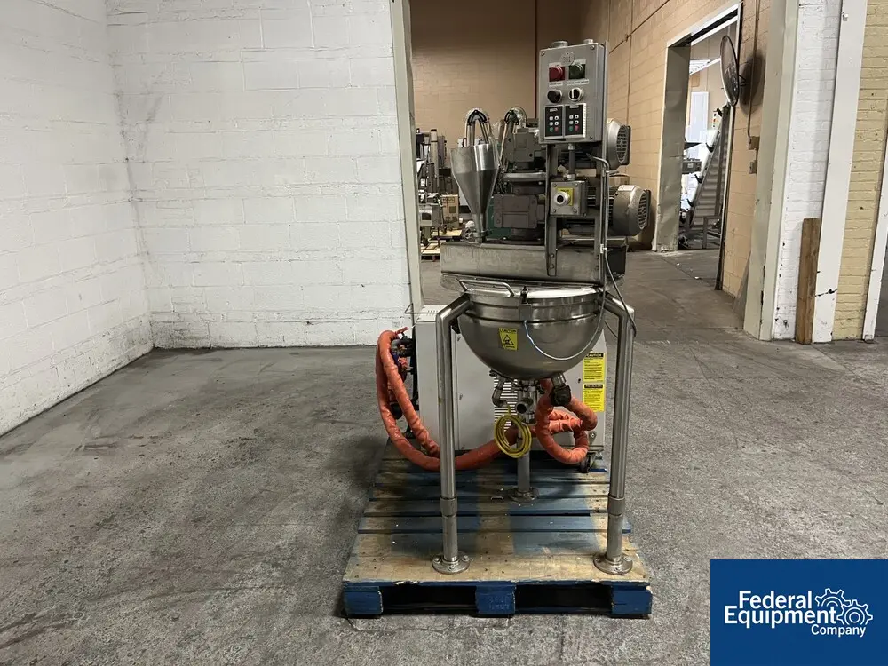 10 gallon Befco, Twin Motion Kettle, 316 Stainless Steel, 18" diameter, hemisphere bottom, open top, 60 psi @ - Image 4