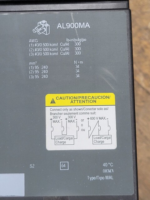 Square D MH36300 519568P14 I-Line Circuit Breaker 300A 3P 600V MH - Image 4